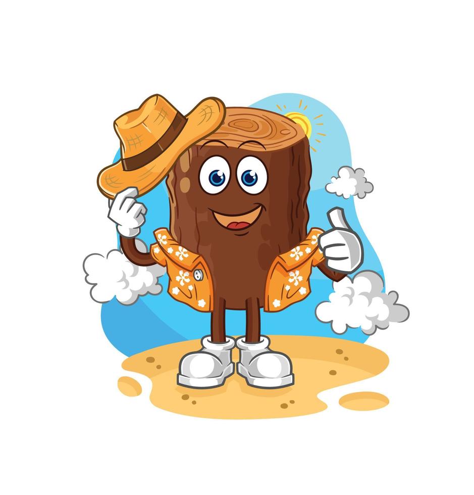 log cute cartoon character vector