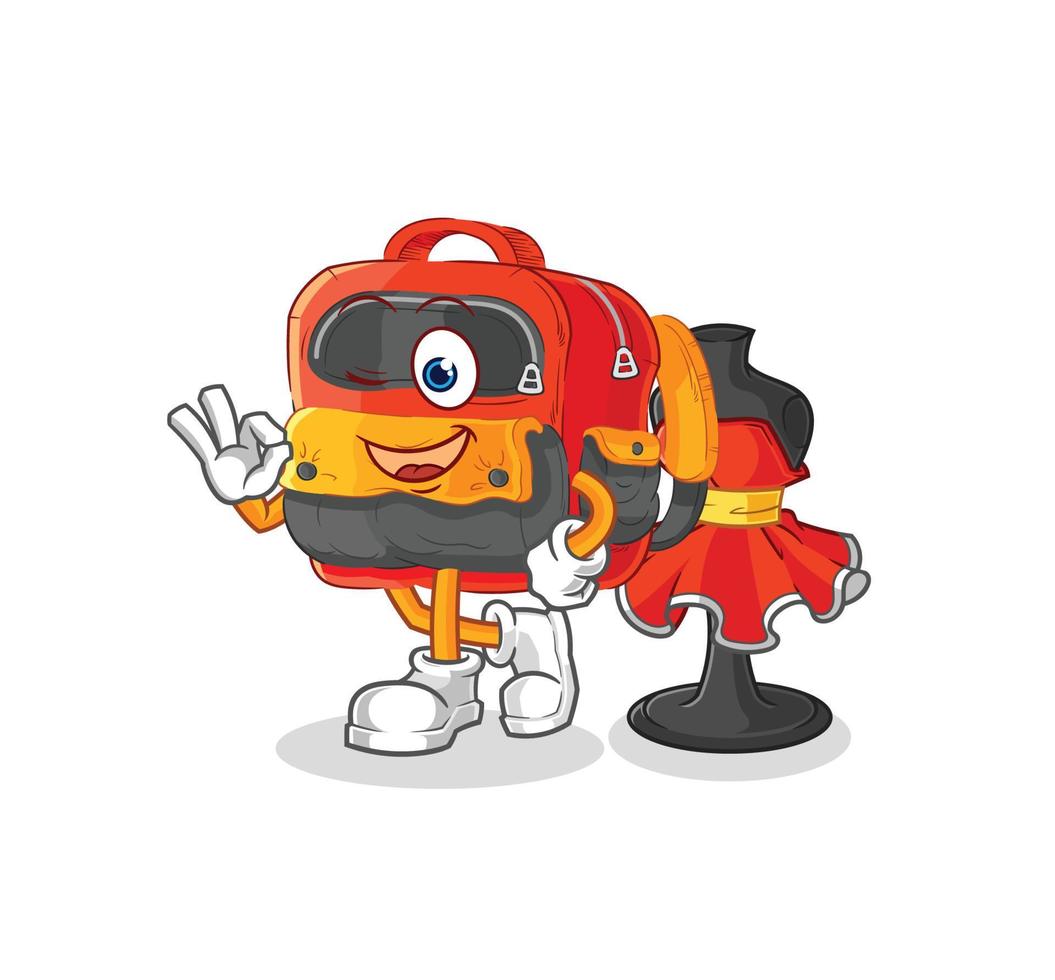 school backpack vector character