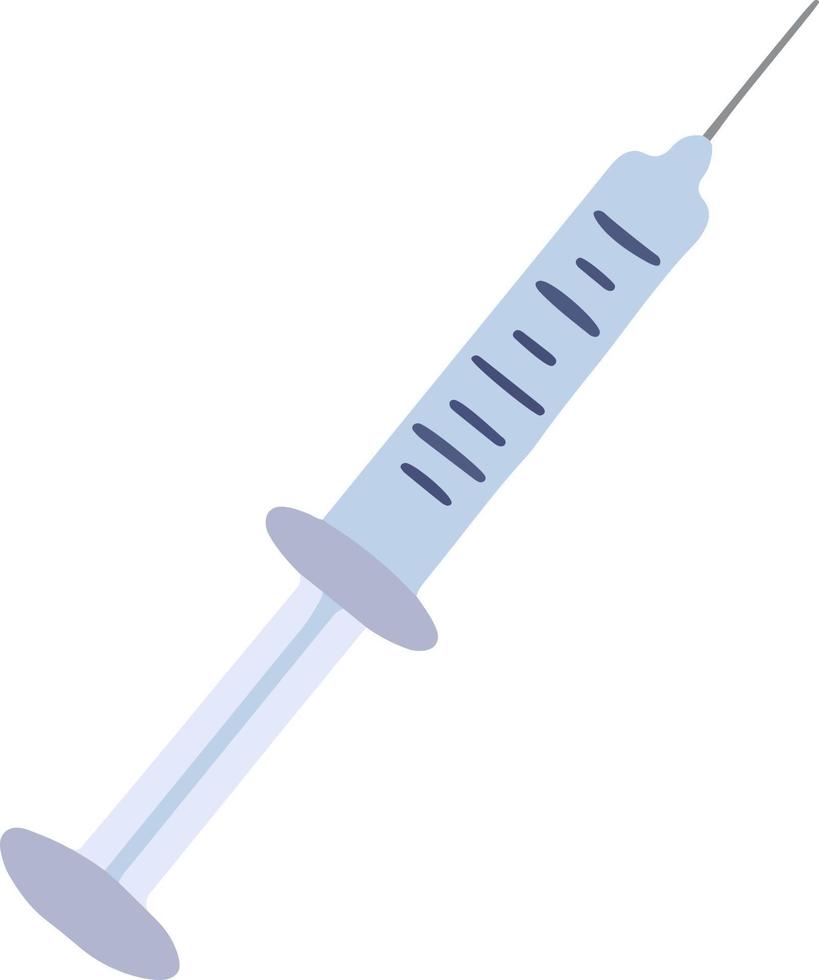 Ilustración de vector de tratamiento de jeringa de plástico médico de vacuna. ilustración vectorial