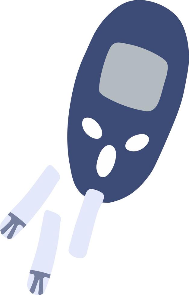 Diabetes concept. Design with blood glucose monitor. Vector illustration in flat style. Vector illustration