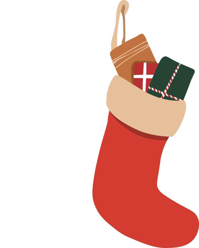 calcetín de navidad un juego de calcetines para las vacaciones. dibujos animados. vector. ilustración vectorial vector