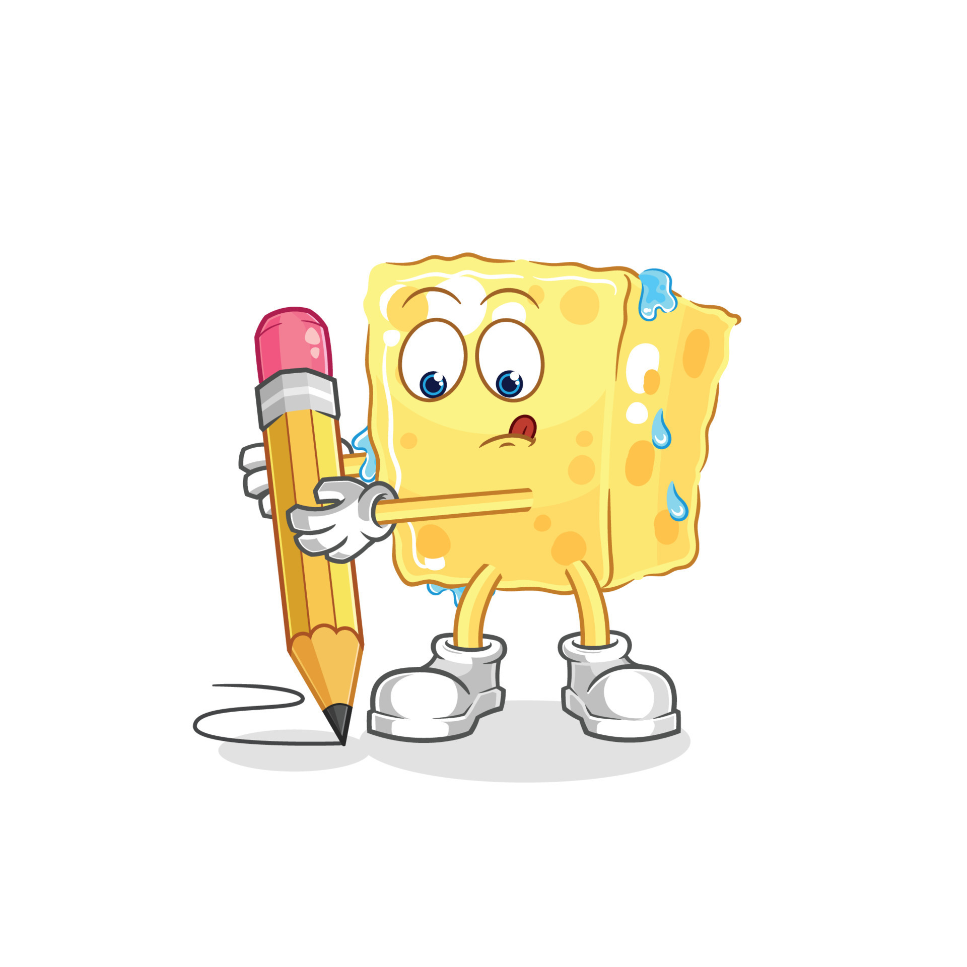 sponge character cartoon vector 10747342 Vector Art at Vecteezy