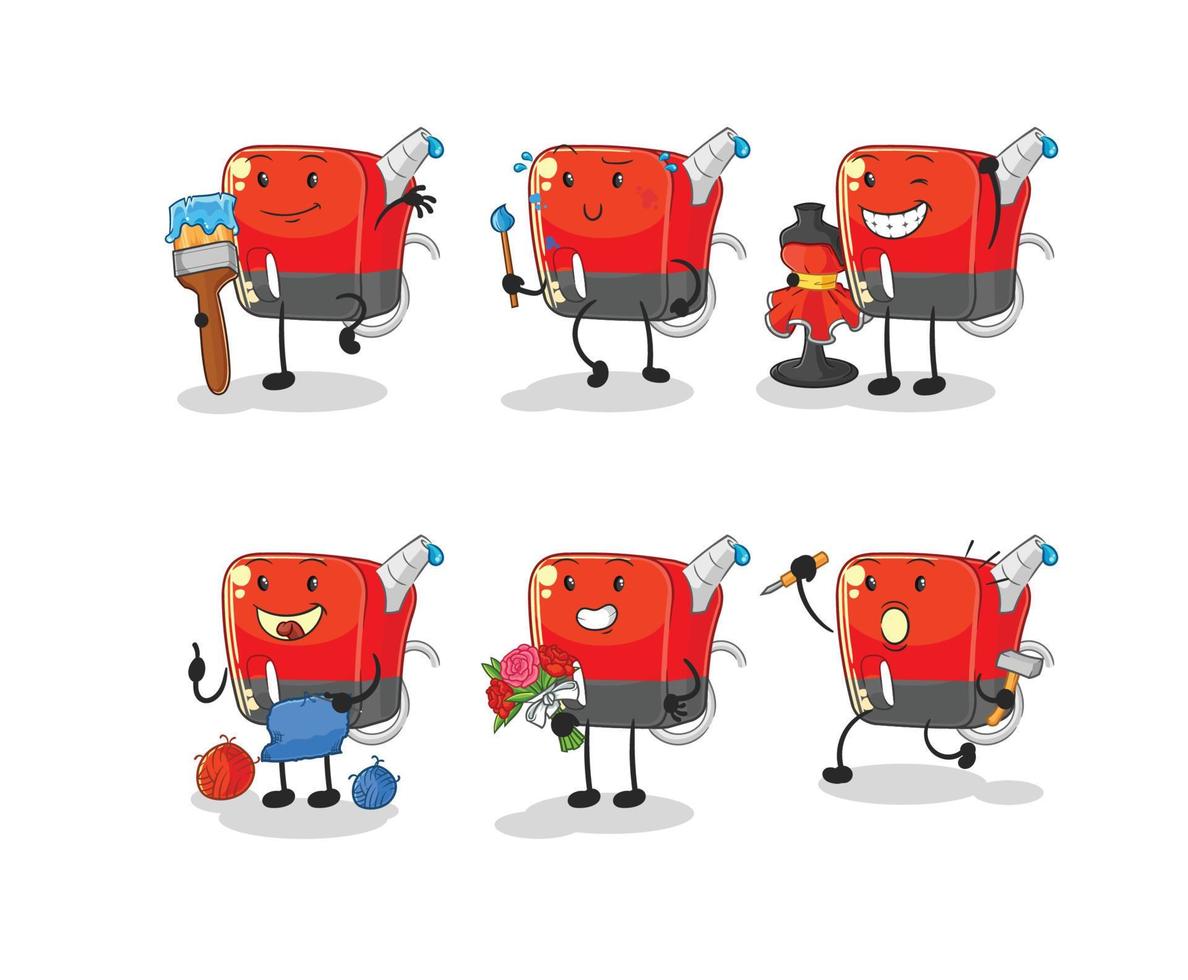 gasoline pump mascot vector