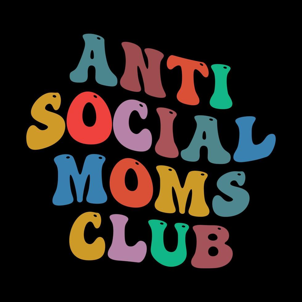 Retro Wavy Anti Social Club T shirt Design 10747358 Vector Art at Vecteezy