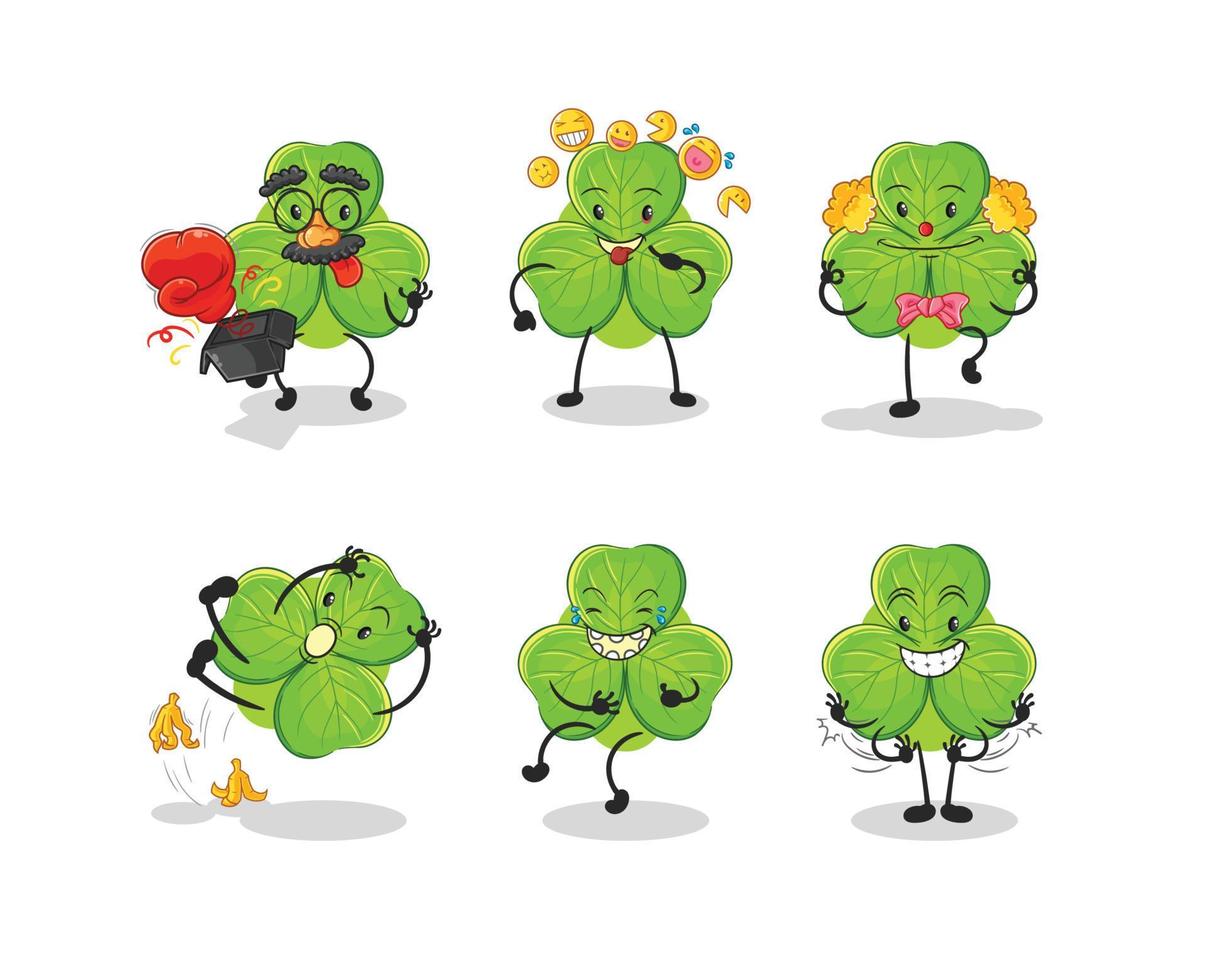 clover luck character illustration vector