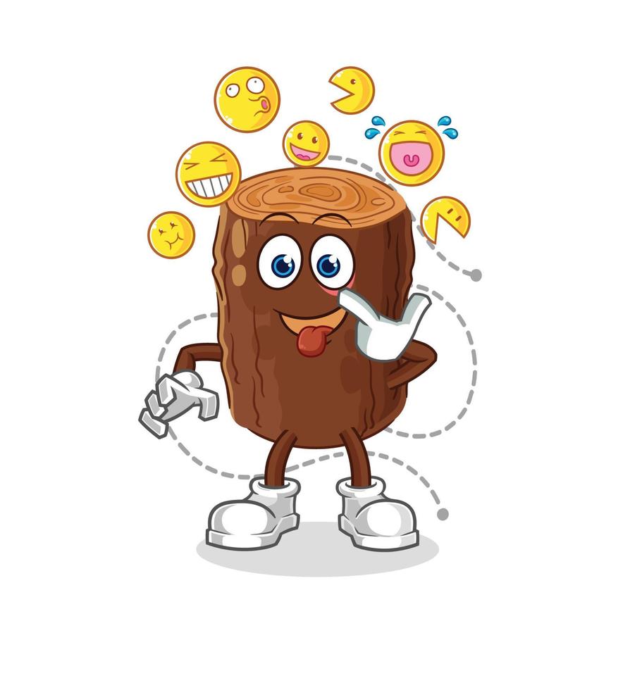 log cute cartoon character vector