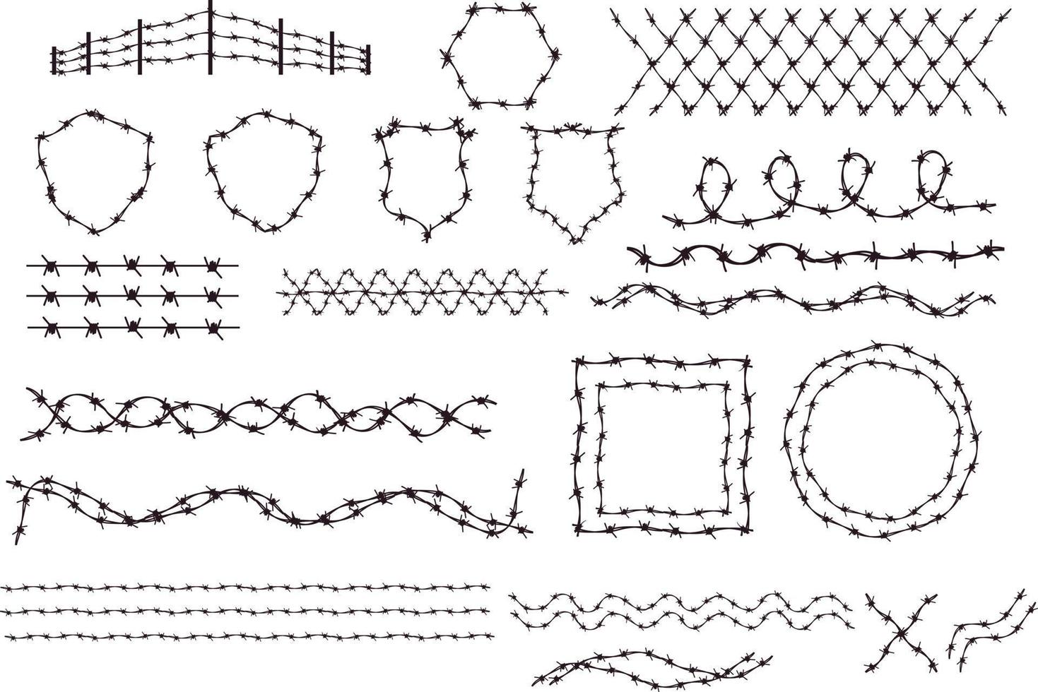 Barbed Wire Set vector