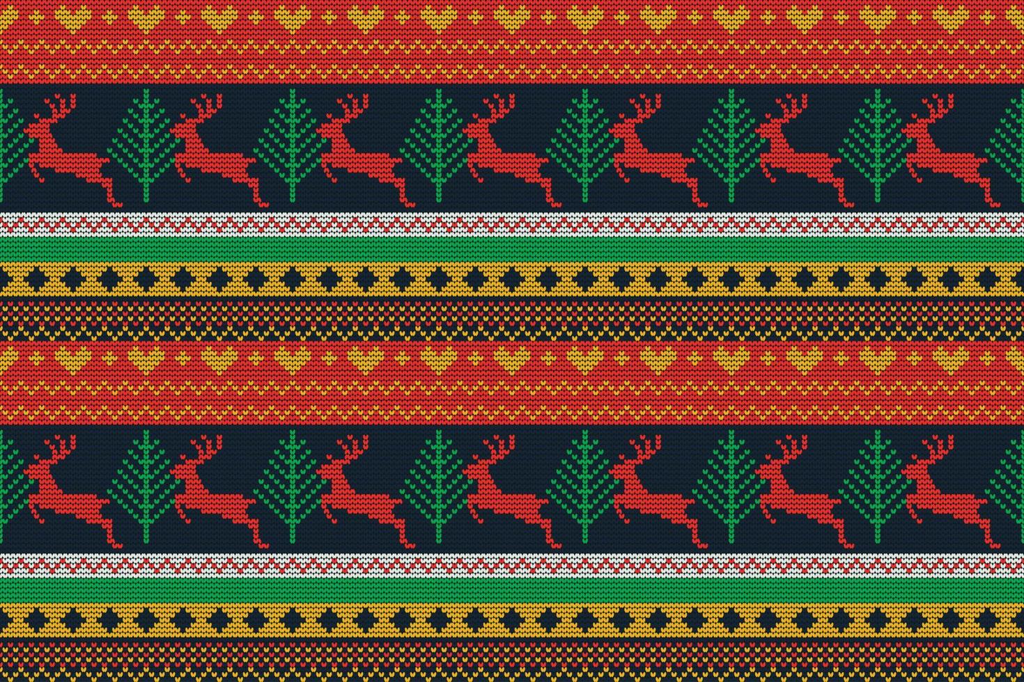 Christmas sweater knitting pattern vector