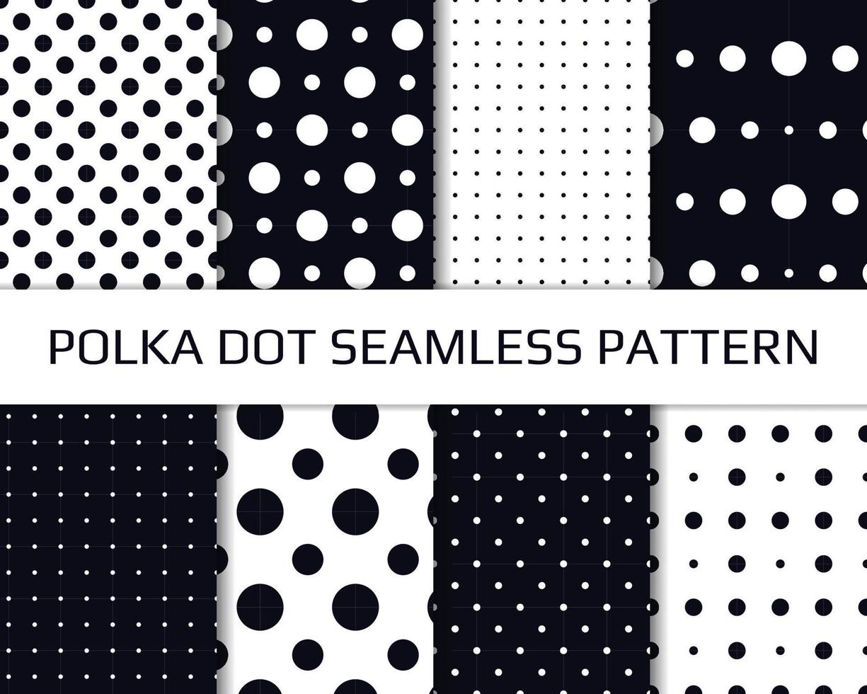 Polka dot seamless pattern set vector