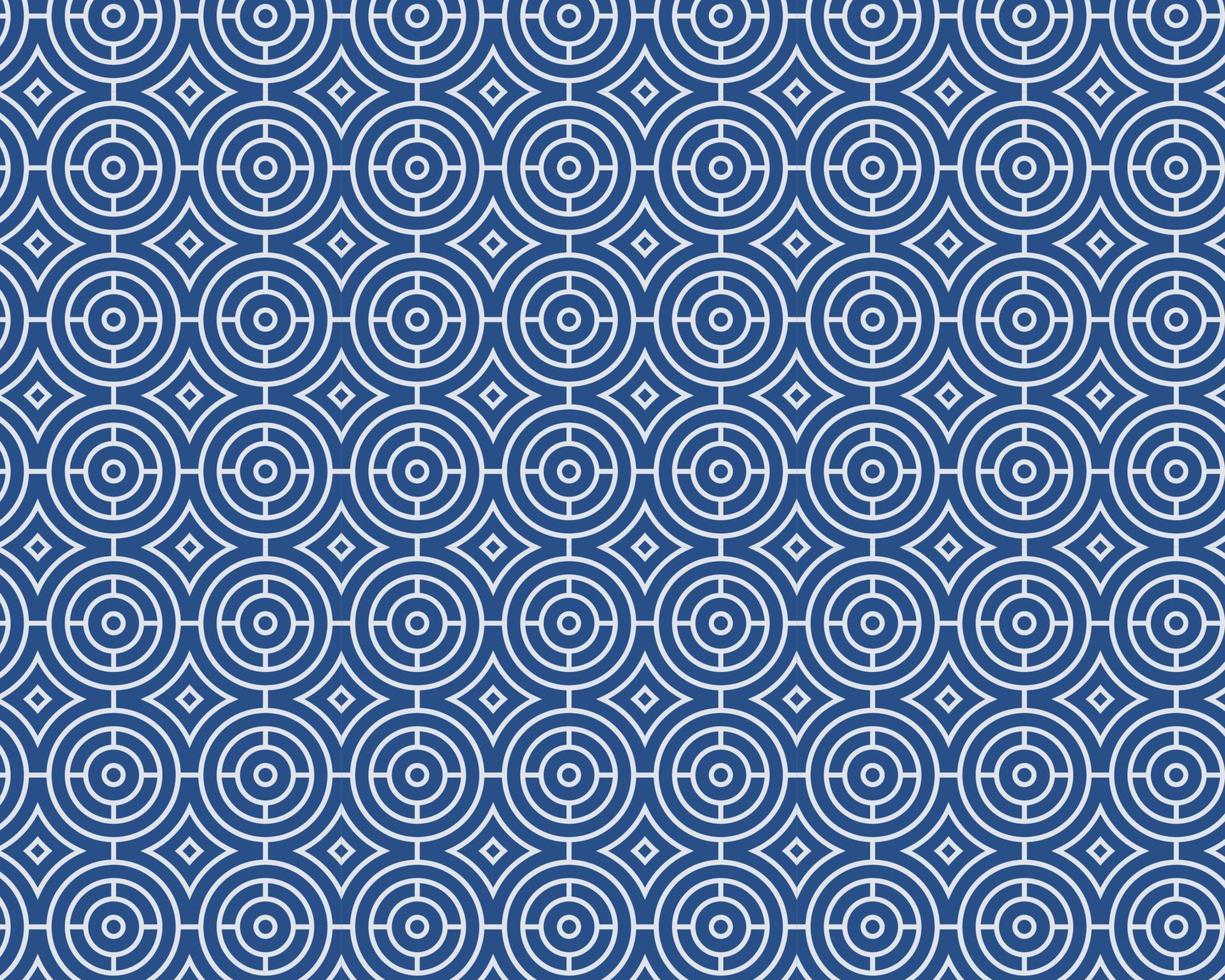Geometric circular pattern in blue color vector