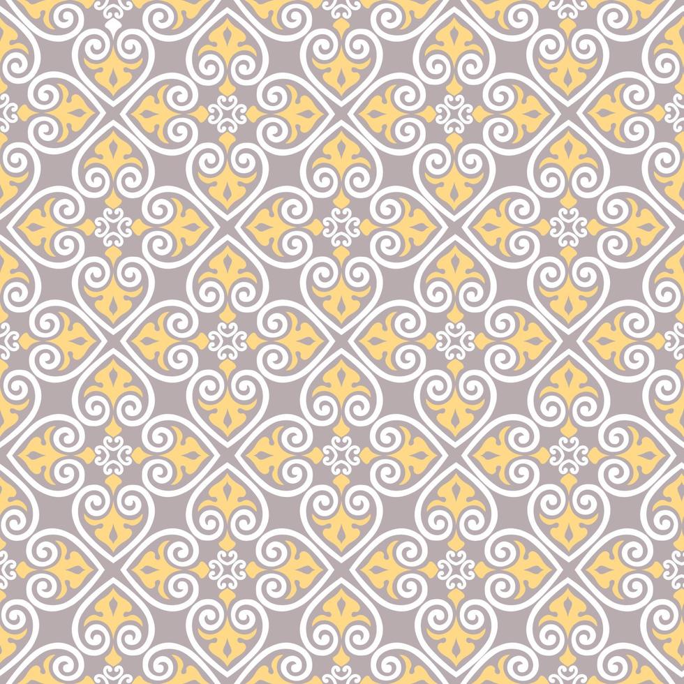 Seamless pattern with floral asian ornament. Abstract ornamental texture. Artistic diagonal flourish tile background in arab orient style vector