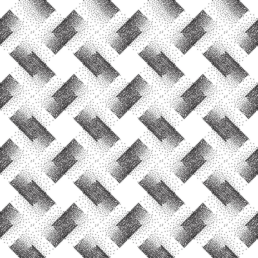 Abstract geometric dotted square shape checkered seamless pattern. Artistic polka dot ornamental stylish background. Abstract  tiled monochrome texture vector