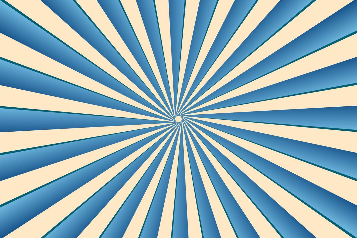 Old blue vintage comic psychedelic sunburst background design vector