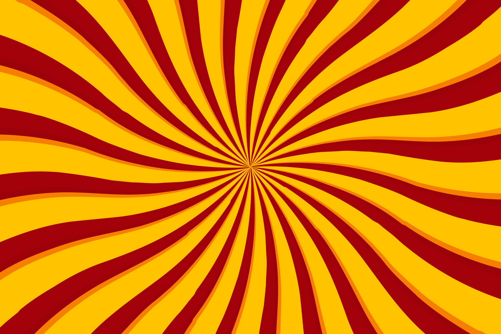 Red and yellow swirl sunburst abstract retro background design vector