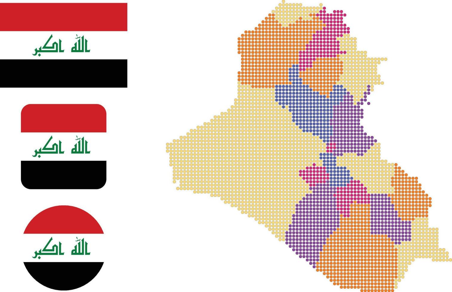 irak mapa y bandera icono plano símbolo vector ilustración