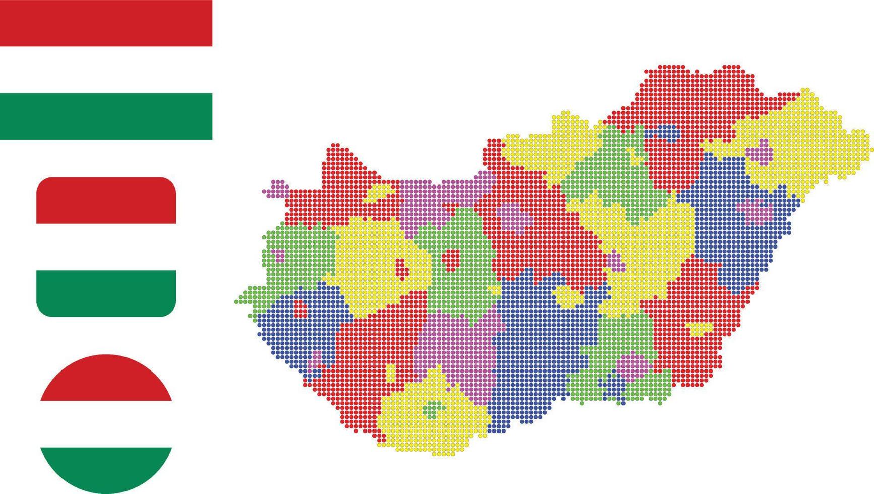 Hungary map and flag flat icon symbol vector illustration