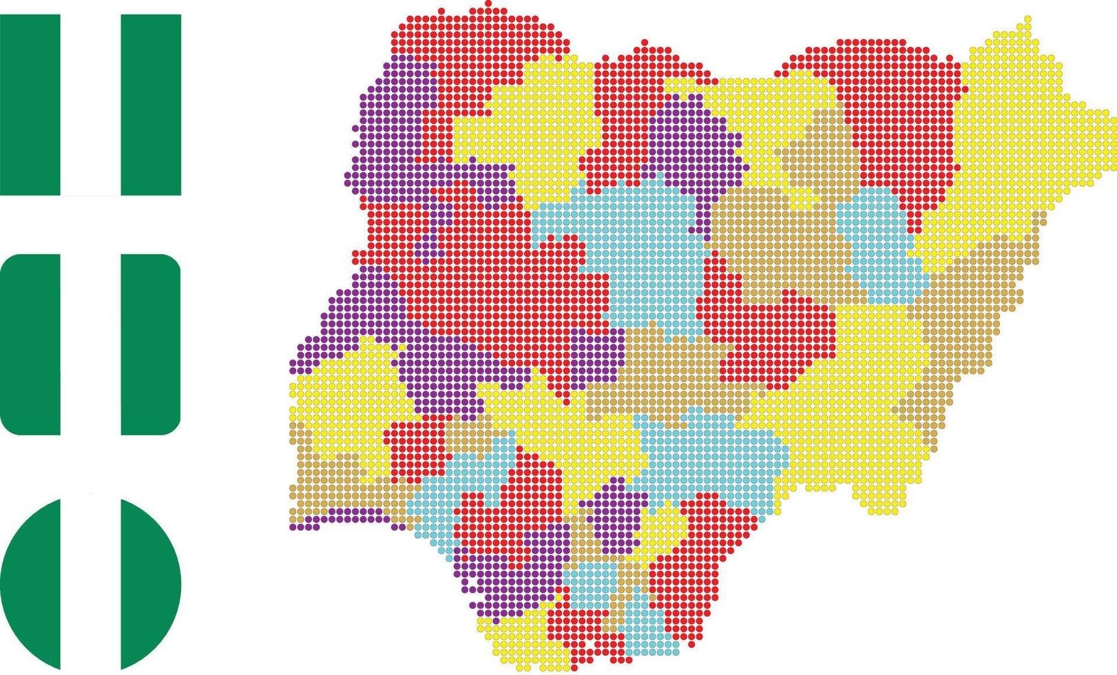 Nigeria map and flag flat icon symbol vector illustration