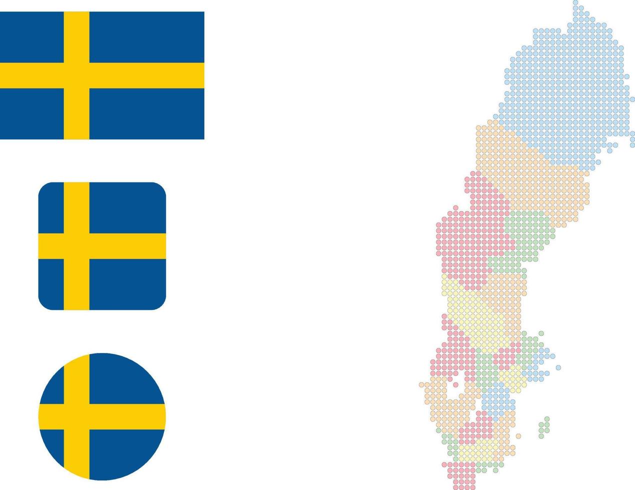 Sweden map and flag flat icon symbol vector illustration