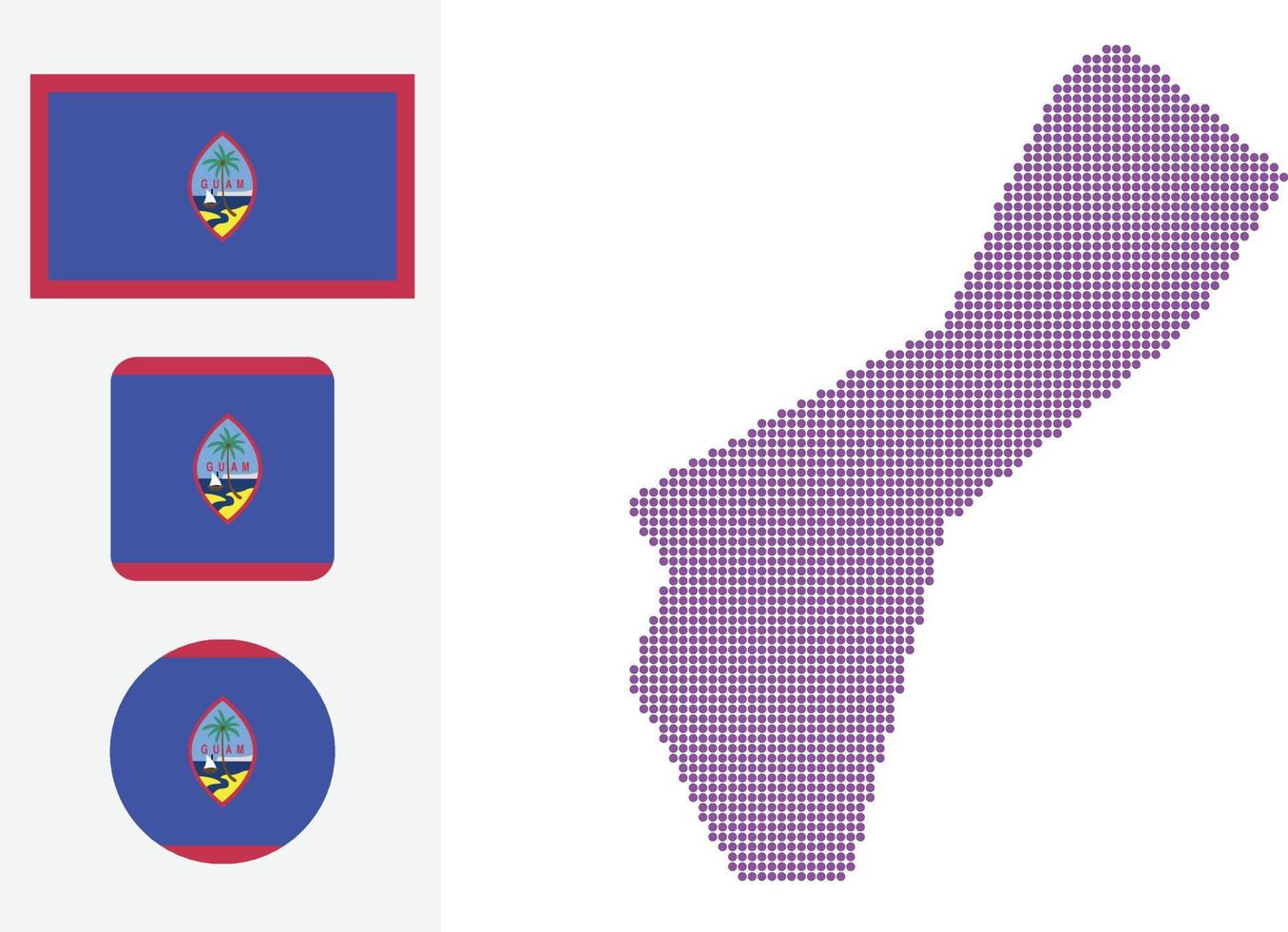 Guam map and flag flat icon symbol vector illustration