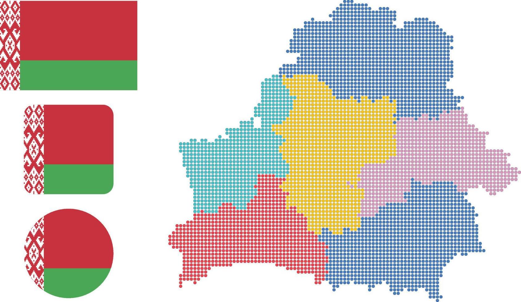 Belarus map and flag flat icon symbol vector illustration