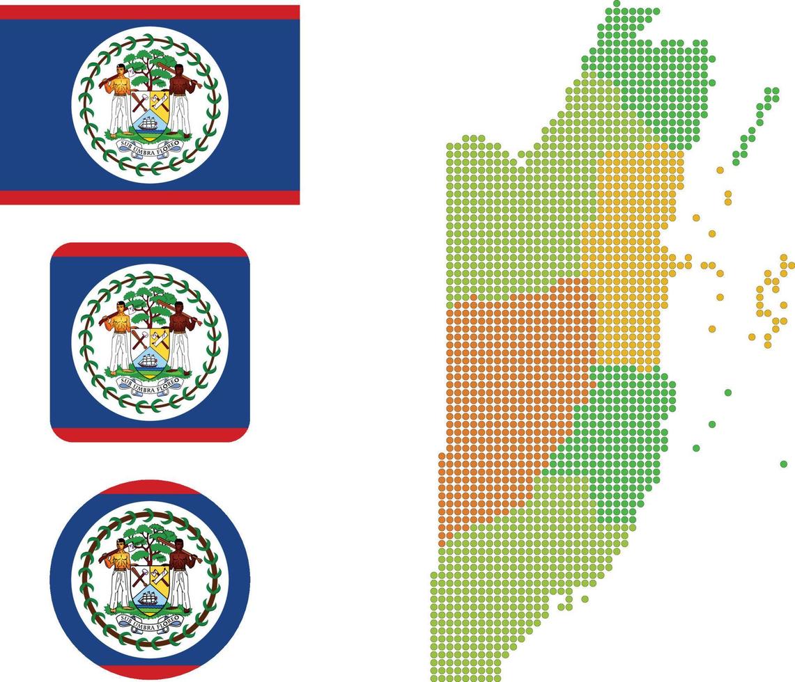 Belize map and flag flat icon symbol vector illustration