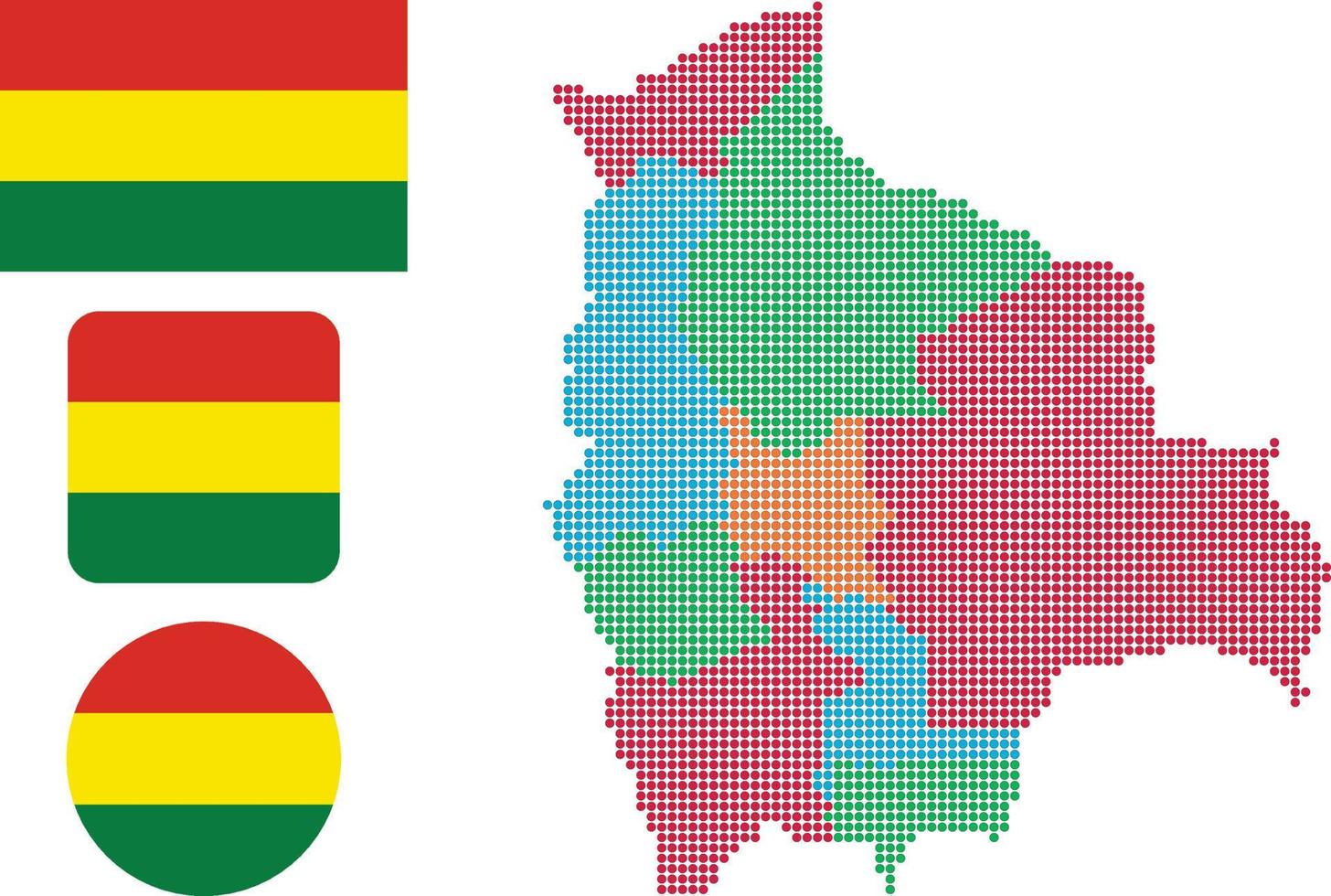 bolivia mapa y bandera plana icono símbolo vector ilustración