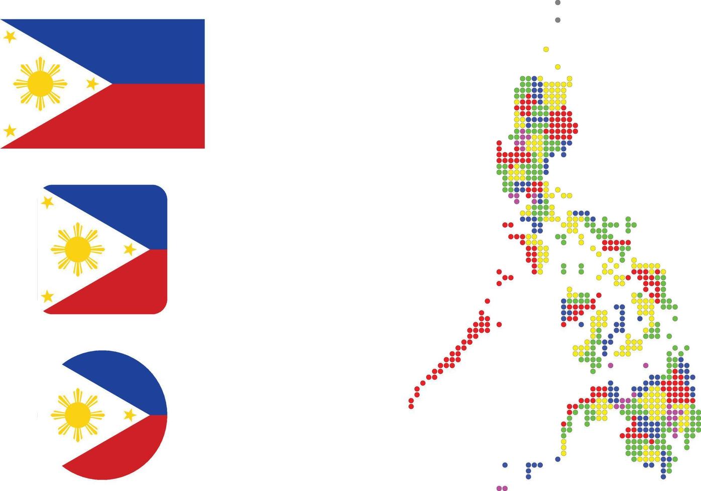 filipinas mapa y bandera plana icono símbolo vector ilustración