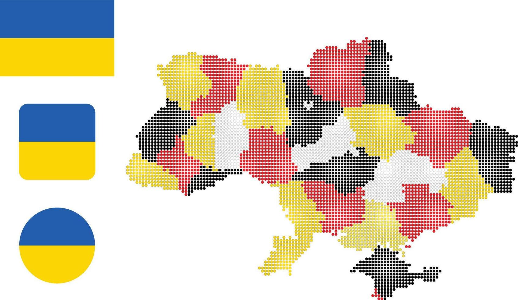 ucrania mapa y bandera icono plano símbolo vector ilustración