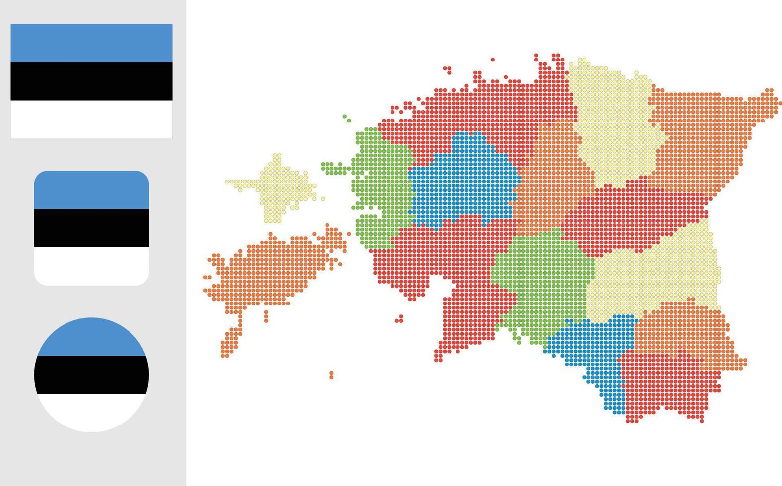 Estonia map and flag flat icon symbol vector illustration