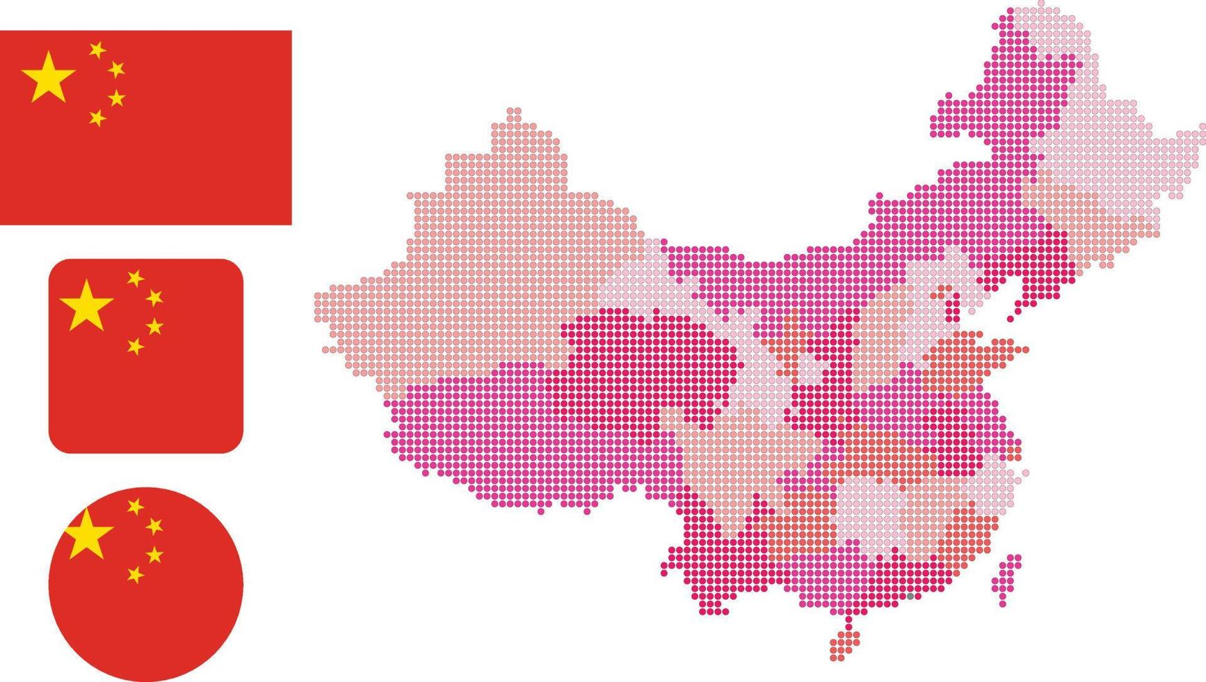 China map and flag flat icon symbol vector illustration