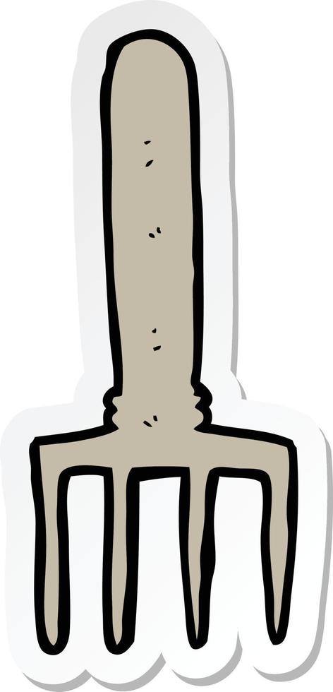 sticker of a cartoon fork vector