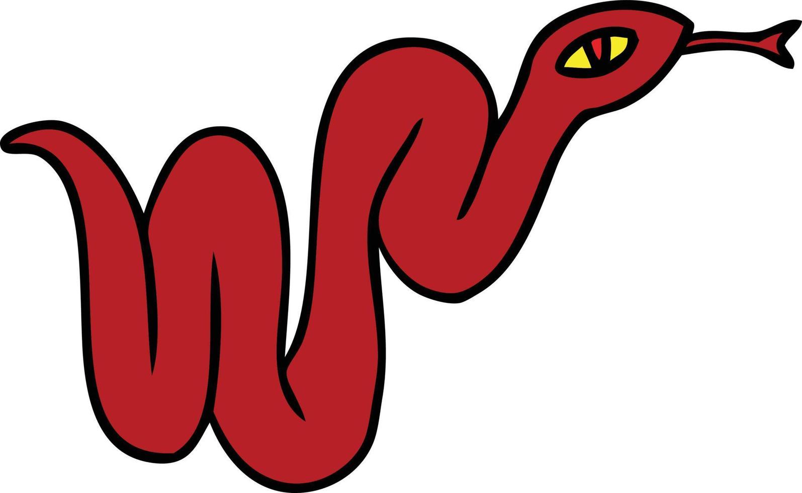cartoon doodle of a garden snake vector