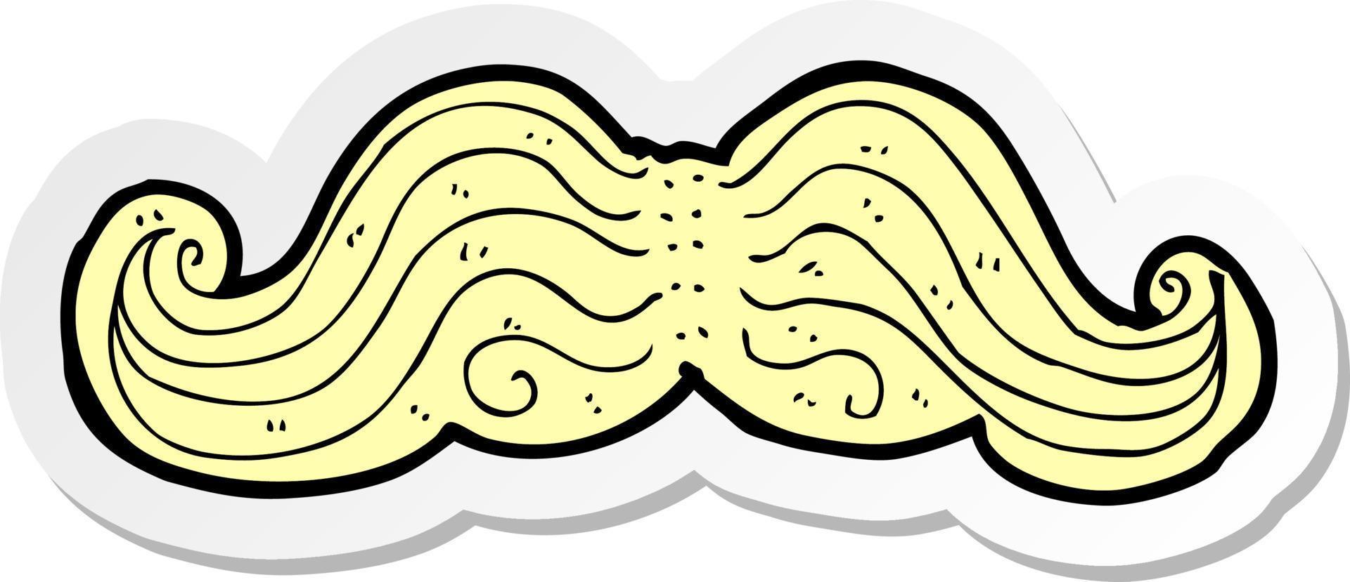 sticker of a cartoon mustache vector