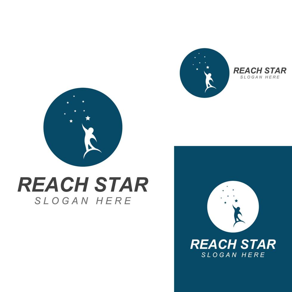 A logo to reach the stars or a logo to reach a dream or goal. Logo using concept design vector illustration template.