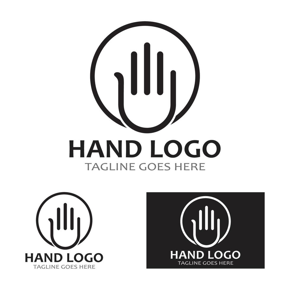 Hand logo icon vector design template illustration