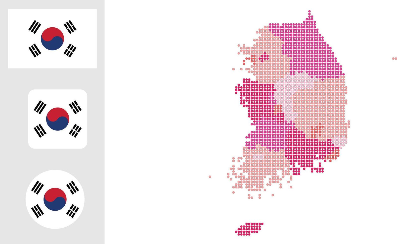 South Korea map and flag flat icon symbol vector illustration