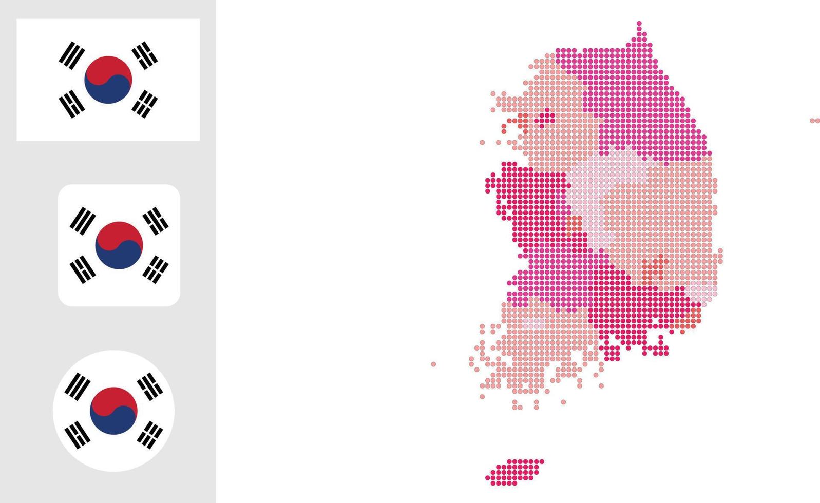 South Korea map and flag flat icon symbol vector illustration