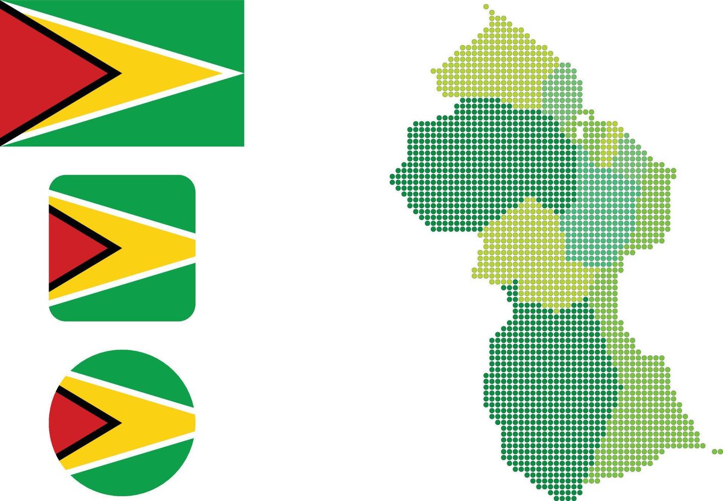 guyana mapa y bandera plana icono símbolo vector ilustración