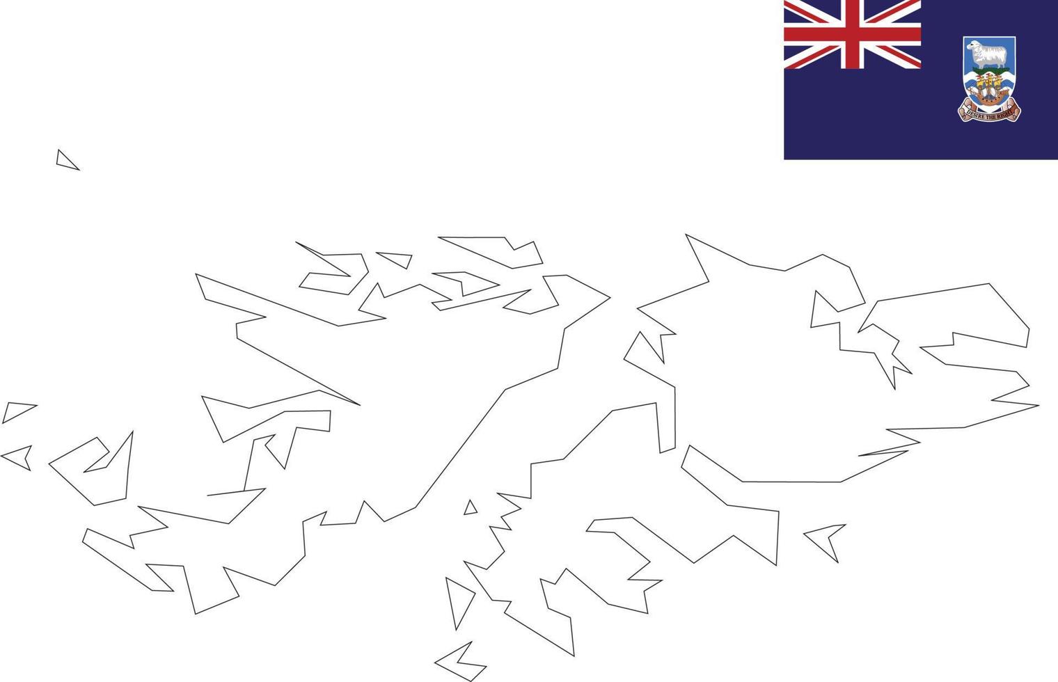 map and flag of Falkland Islands vector