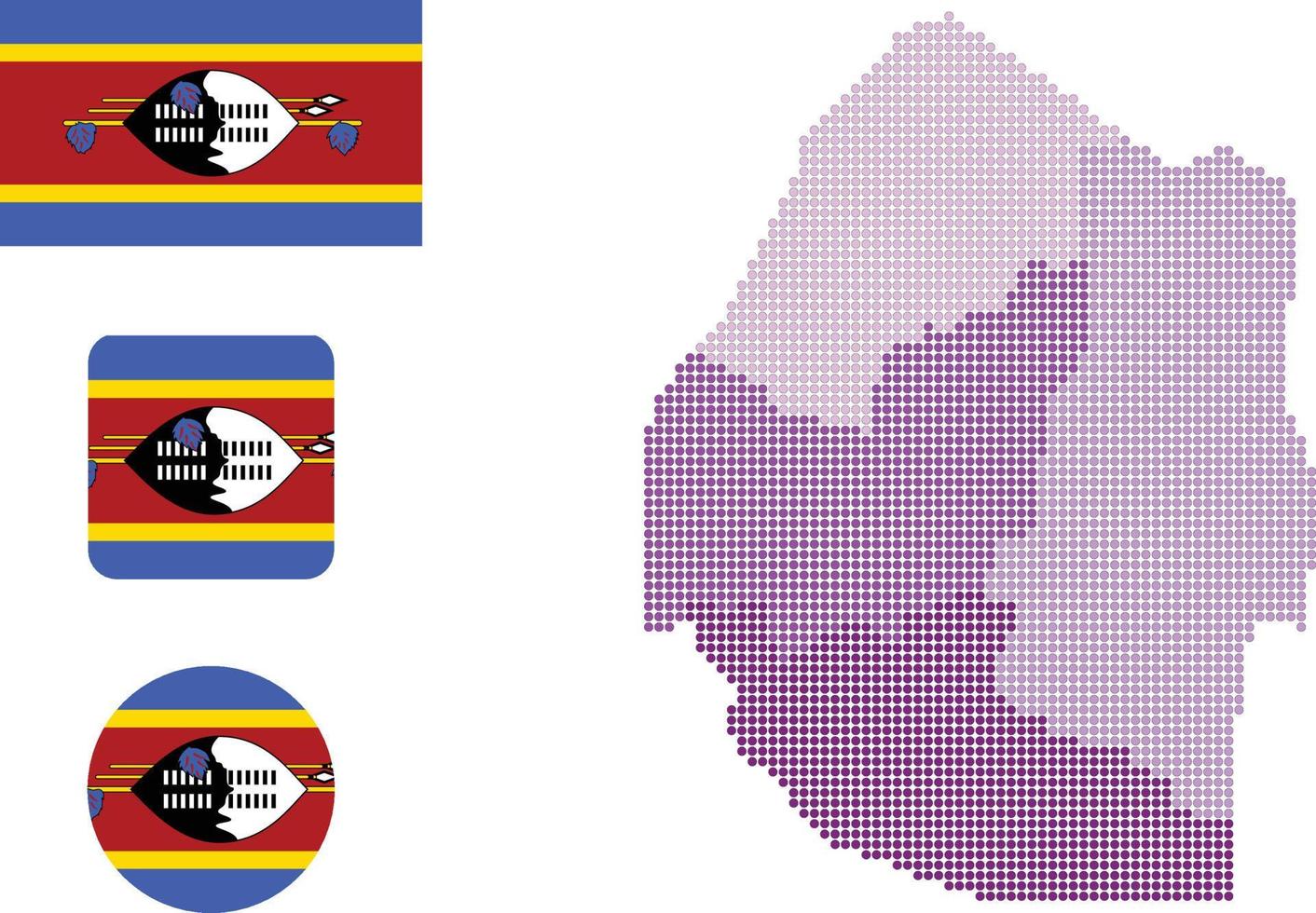 eswatini swaziland mapa y bandera icono plano símbolo vector ilustración