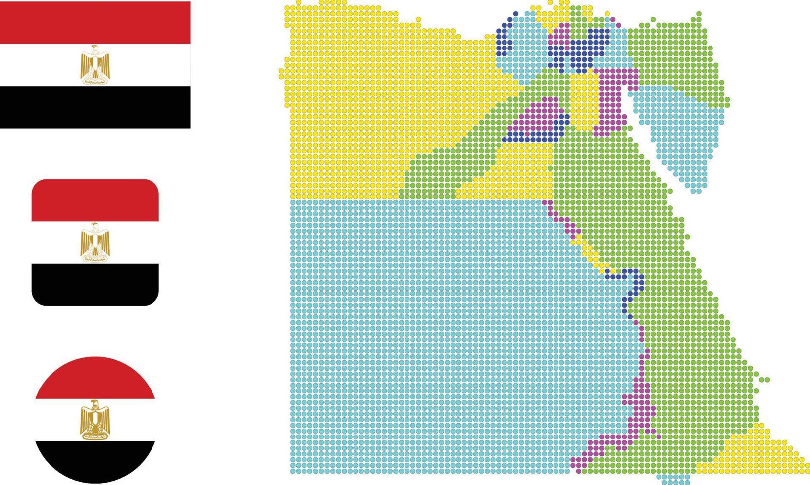 Egyp map and flag flat icon symbol vector illustration
