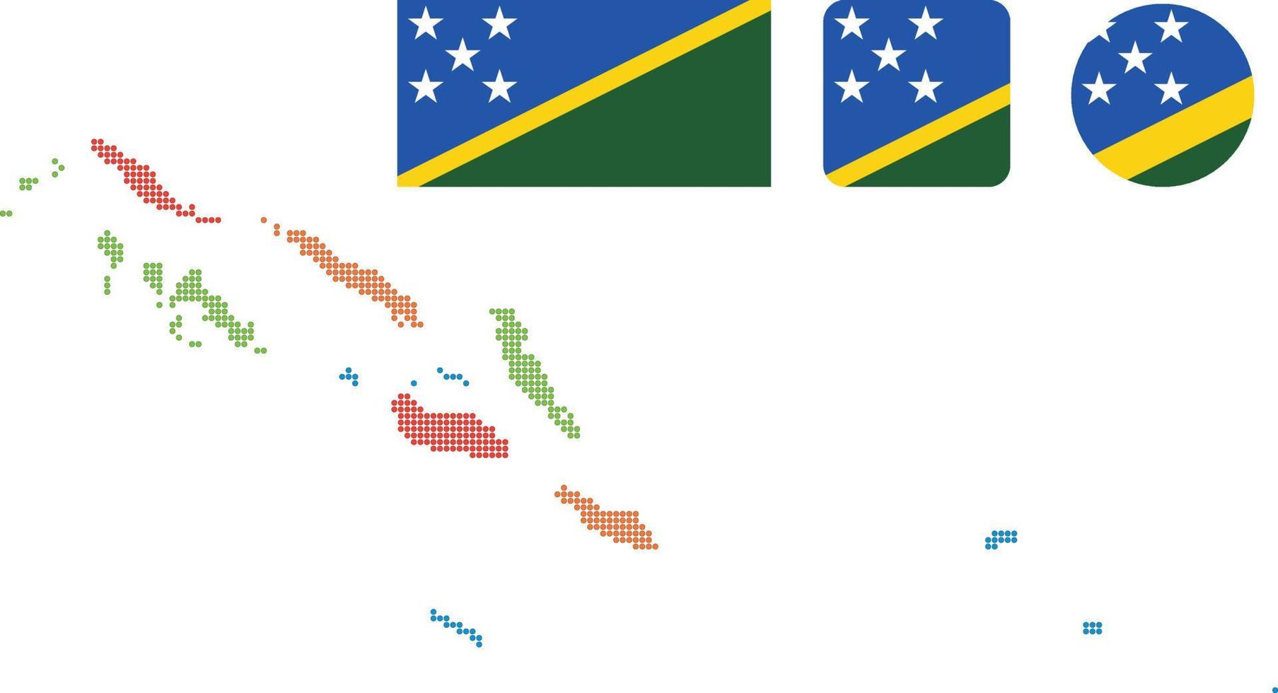 islas salomón mapa y bandera icono plano símbolo vector ilustración