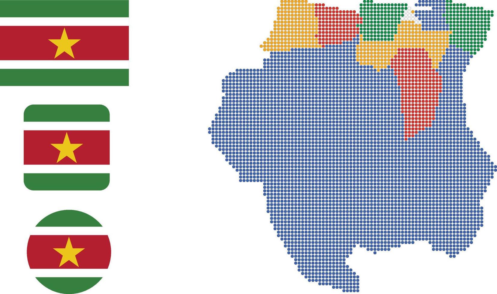 Suriname map and flag flat icon symbol vector illustration