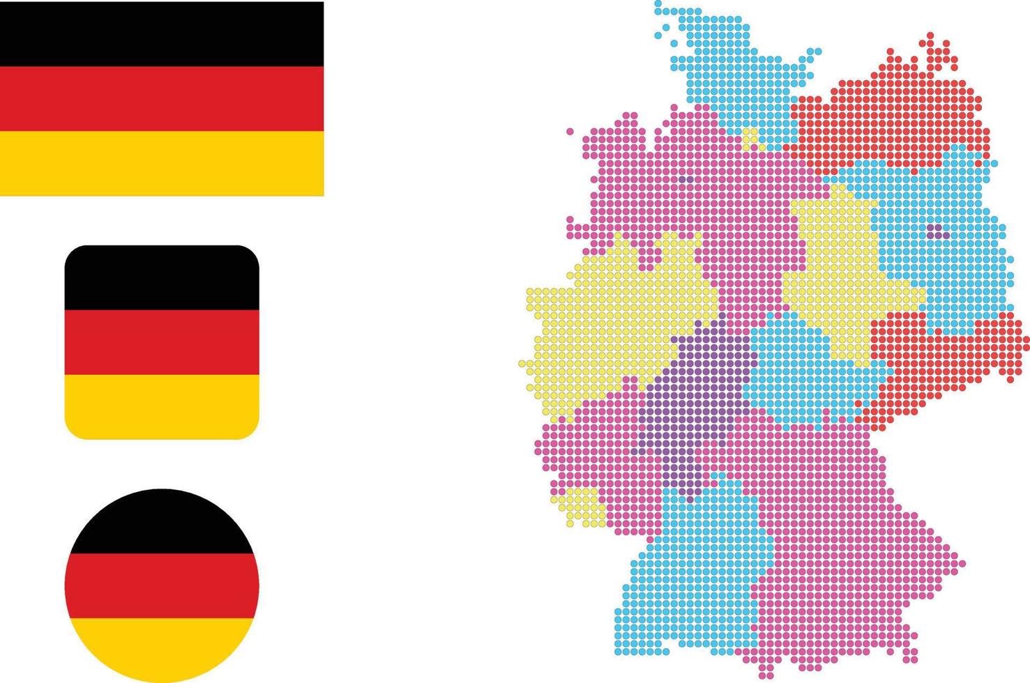 alemania mapa y bandera icono plano símbolo vector ilustración