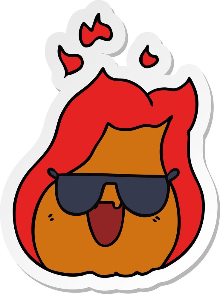 sticker cartoon kawaii flames in shades vector