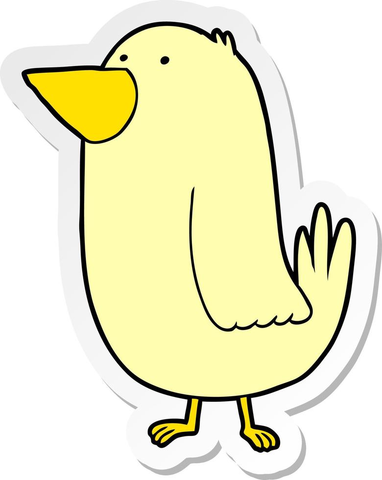 distressed sticker of a Cartoon Bird vector