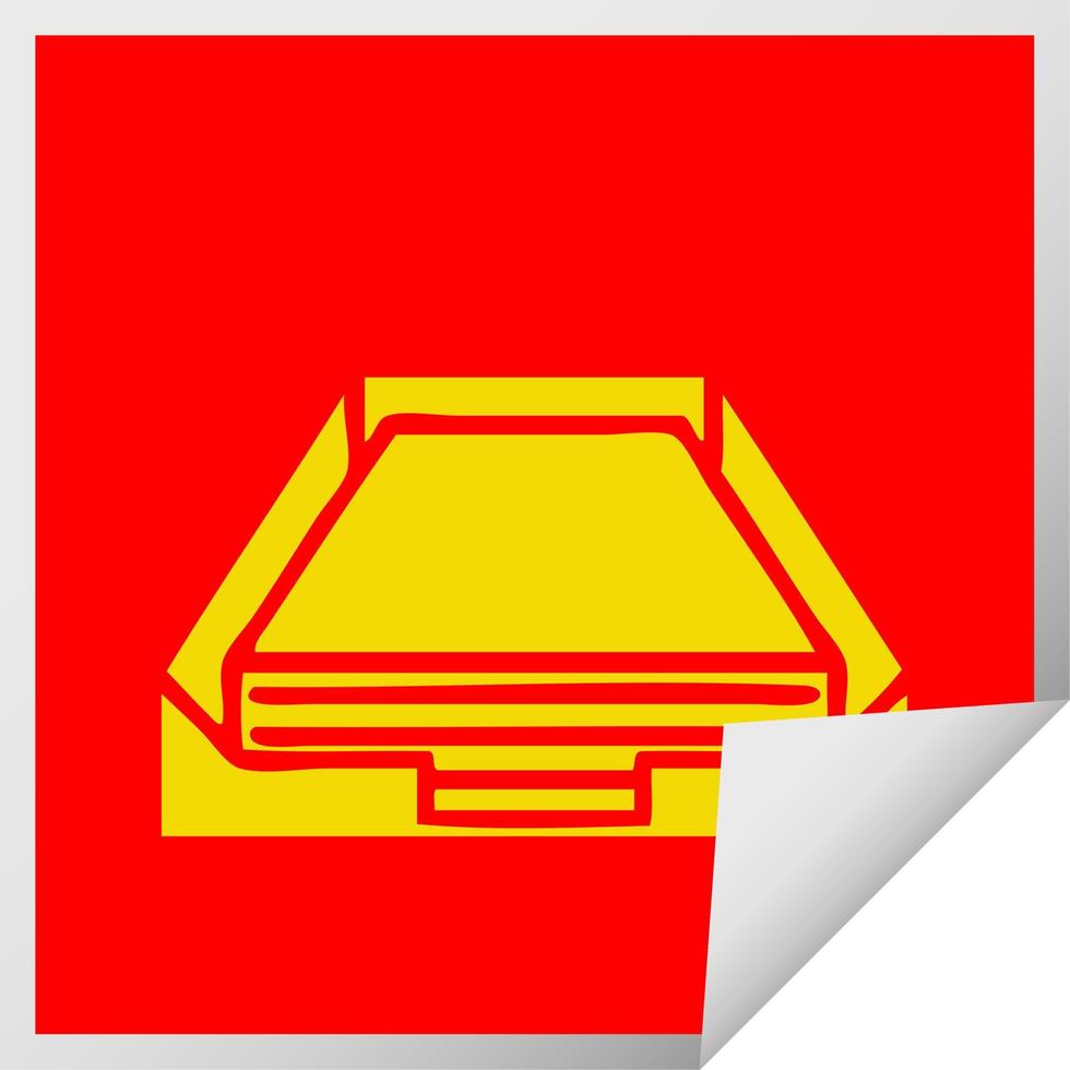 square peeling sticker cartoon in box vector