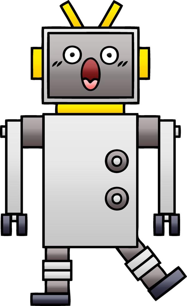 gradient shaded cartoon robot vector