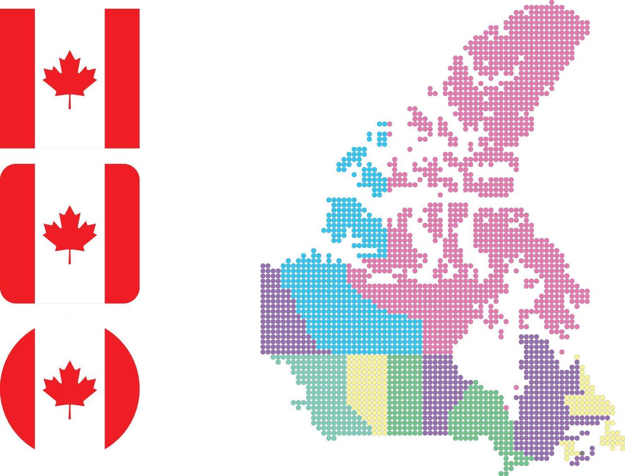 mapa de canadá y bandera ilustración de vector de símbolo de icono plano