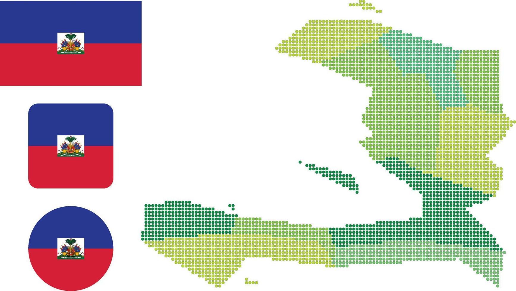 Hait map and flag flat icon symbol vector illustration